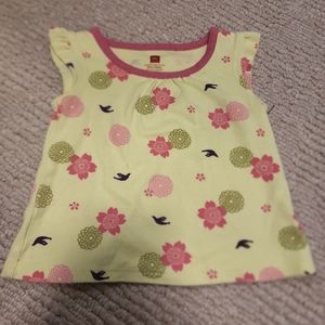 Tea collection green shirt 12 to 18 months.